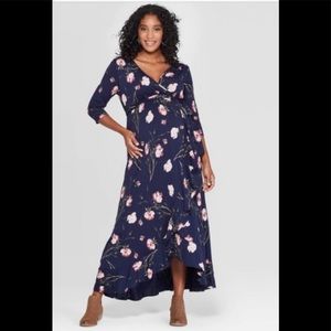 Navy Blue floral Maternity dress